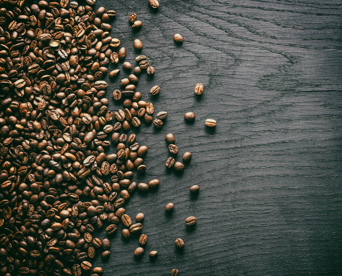 Decaffeinated Coffee Beans on table